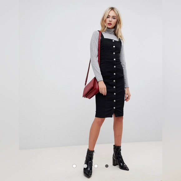 Black Button Down Denim Dress Midi Dress Outfit Dark Denim Shirt Dress  Womens Dresses Black